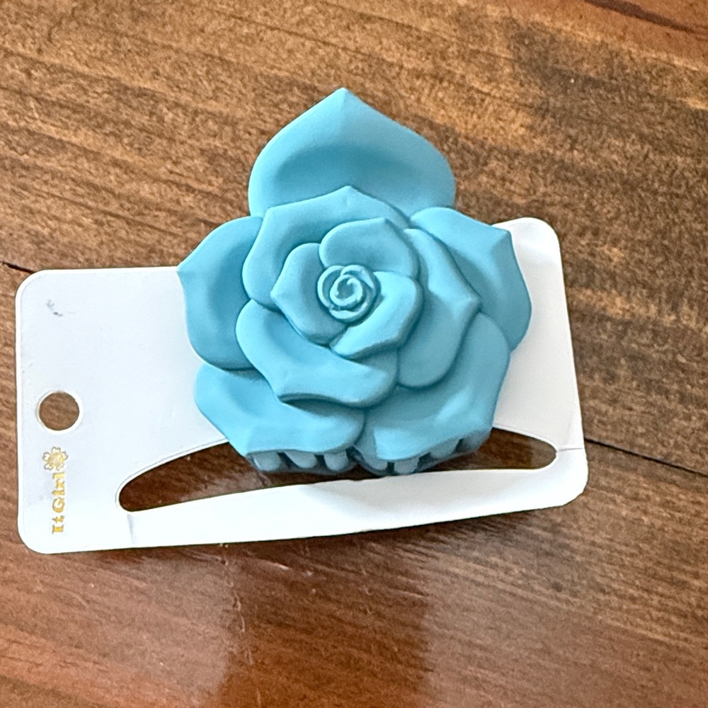 Blue Rose Hair Clip